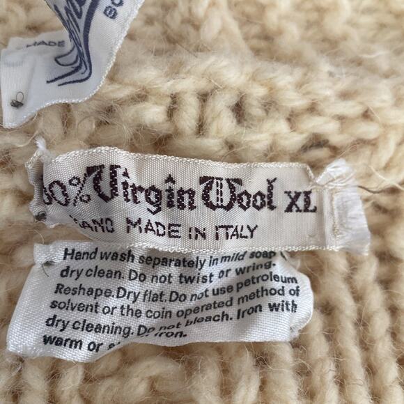 Vintage virgin wool made on Italy knit cardigan Filene’s vintage size XL - Picture 8 of 9